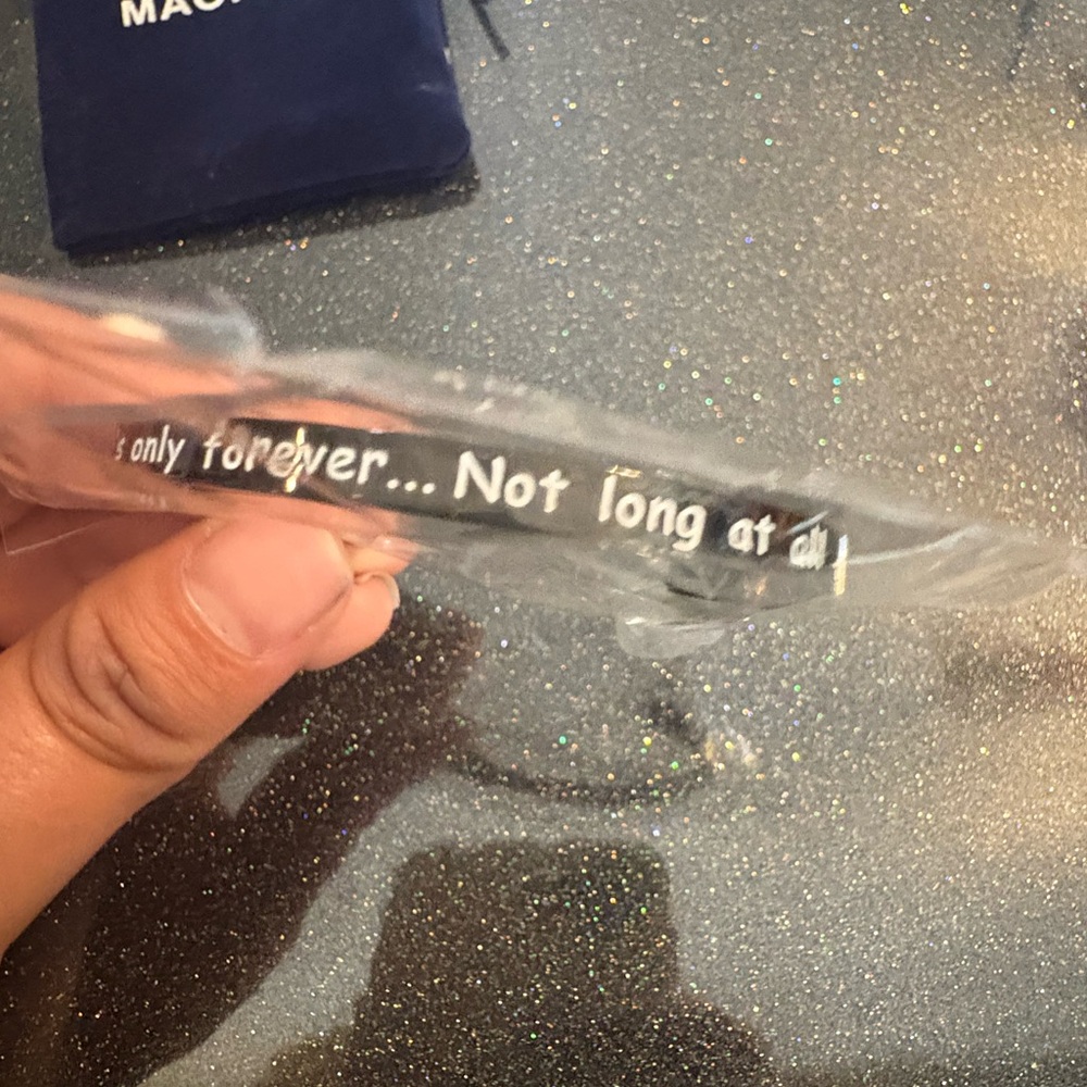 Black and White Bracelet with Quote
